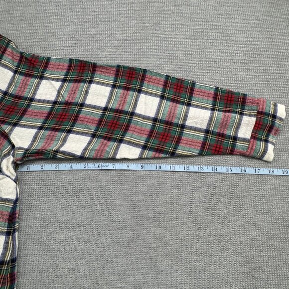 D & Co Womens Size 1X Plaid Flannel Button Up Shirt Embellished Collar Tunic - Picture 11 of 14
